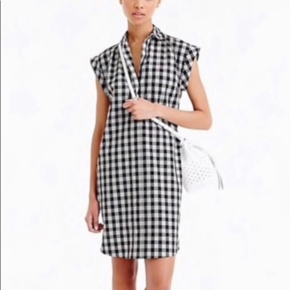 J Crew Gingham Shirt Dress Medium